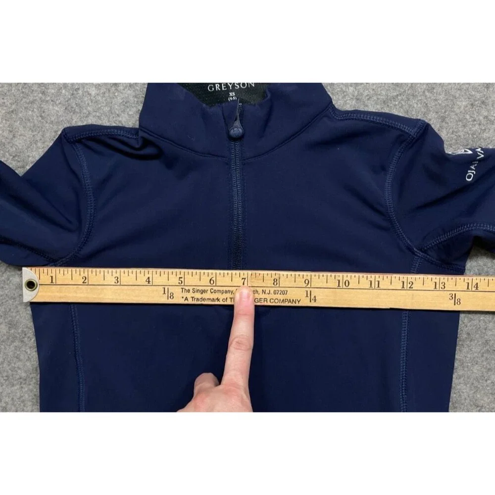 Greyson Ojai Valley Inn Boys Tate Quarter Zip Youth XS 4-5 Navy Blue Stretch